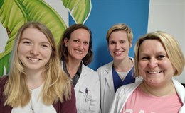 Das Team der Kinderschutzambulanz: Frau Rohde, Frau Dr. Geller, Frau Dr. Friedrich und Frau Dr. Mack-Detlefsen